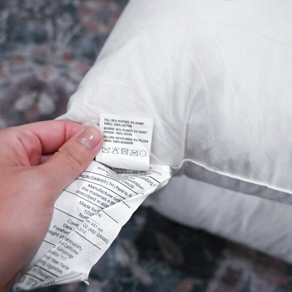 Crate&Barrel Set of 2 Down and Down Alternative Pillows - Square and Rectangle - Picture 10 of 11